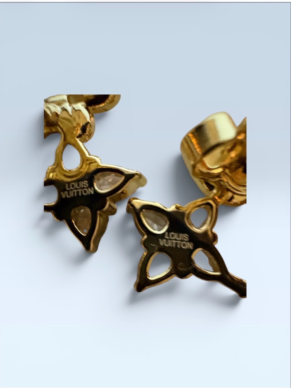 Gold Tone & Crystal Flower Stud Earrings and Ring (9) - Picture 2 of 3